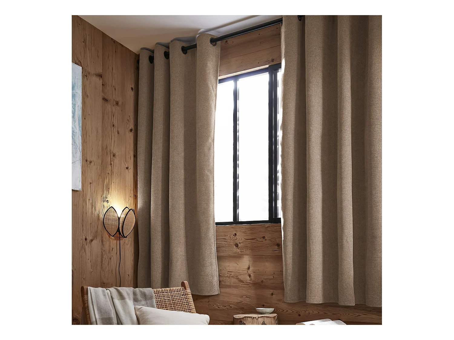 Rideau occultant thermique polaire 140x240 lin Bjorn