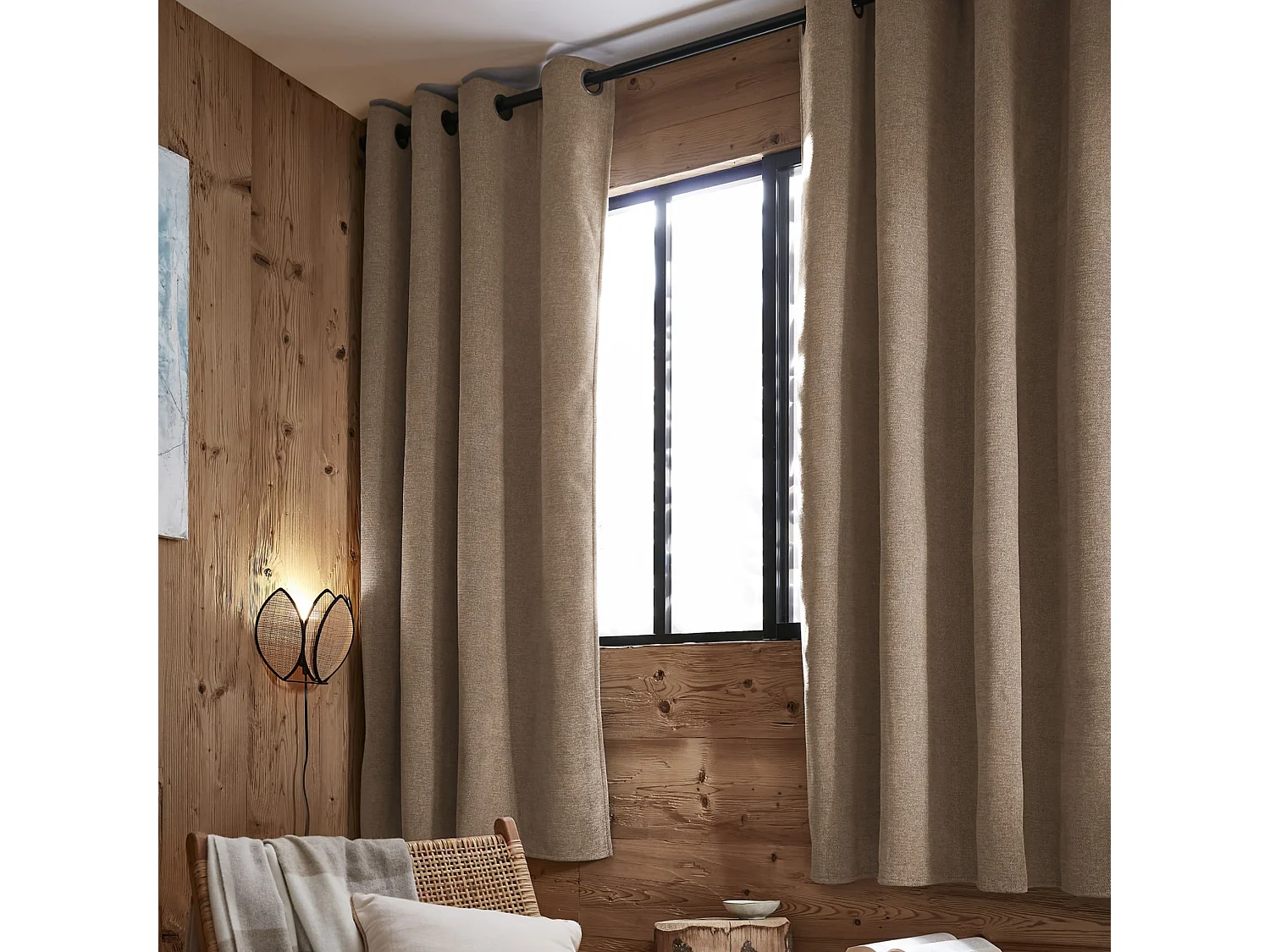 Rideau occultant thermique polaire 140x240 lin Bjorn