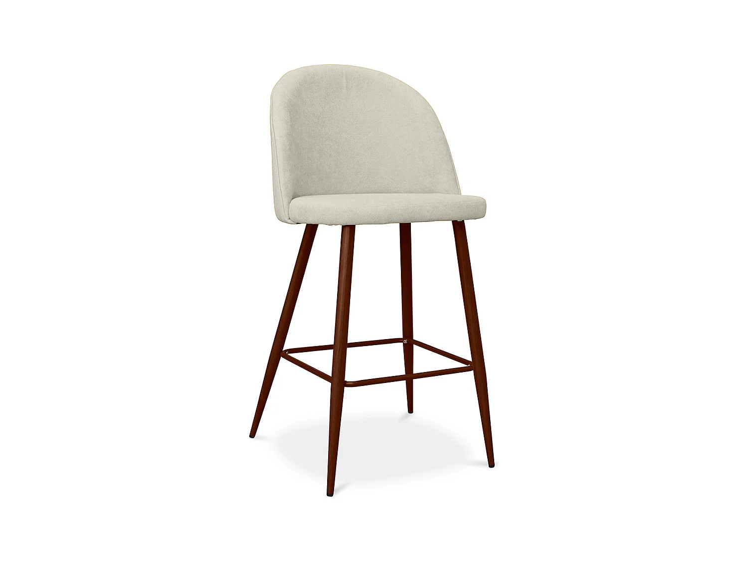 Tabouret rembourré en tissu - Design scandinave - 66cm- Evelyne Beige