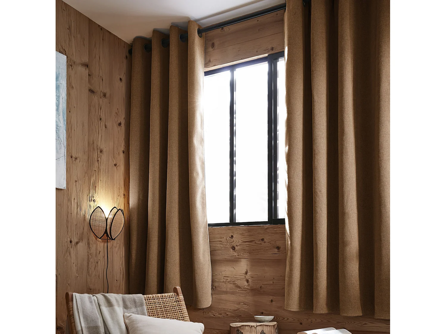 Rideau occultant thermique polaire 140x180 camel Bjorn