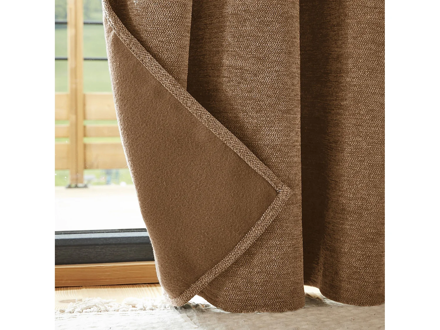 Rideau occultant thermique polaire 140x180 camel Bjorn