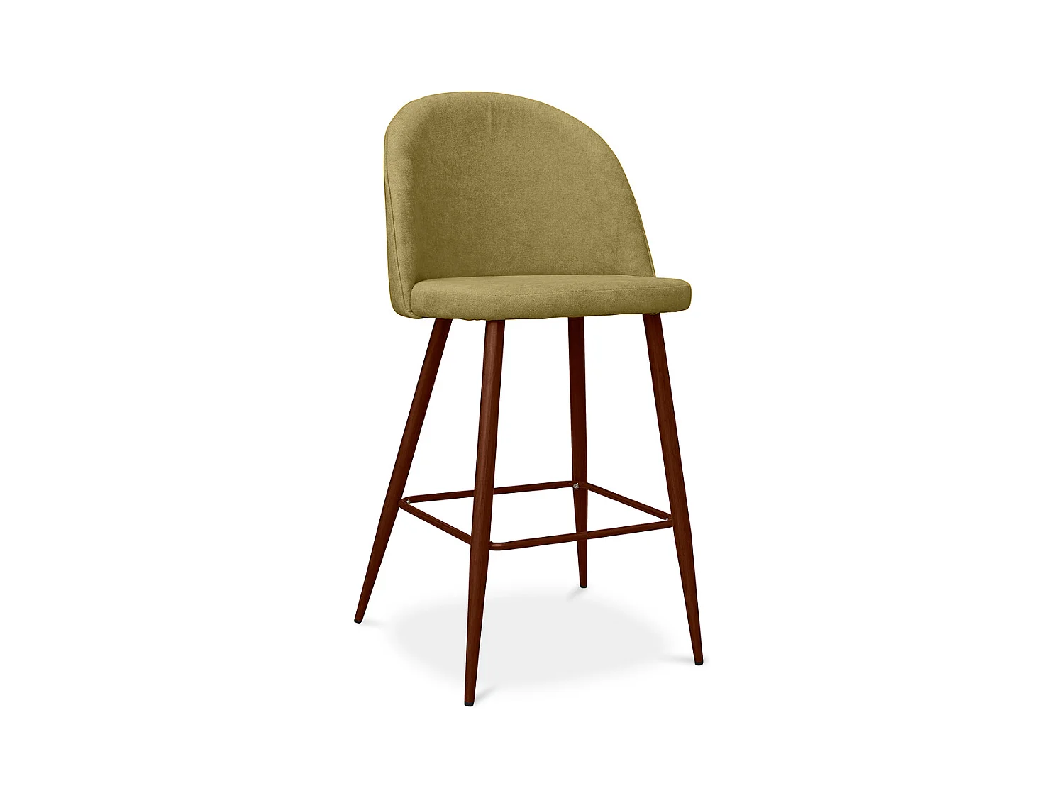Tabouret rembourré en tissu - Design scandinave - 66cm- Evelyne Jaune Clair
