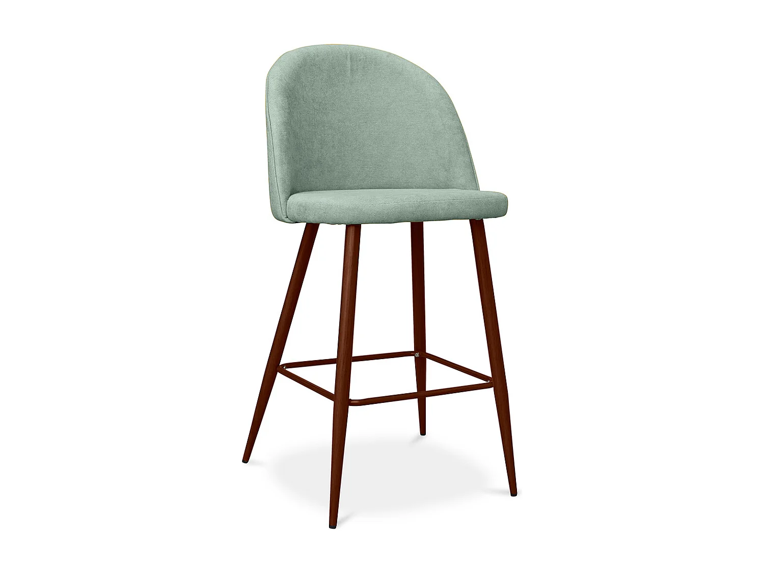 Tabouret rembourré en tissu - Design scandinave - 66cm- Evelyne Bleu pastel