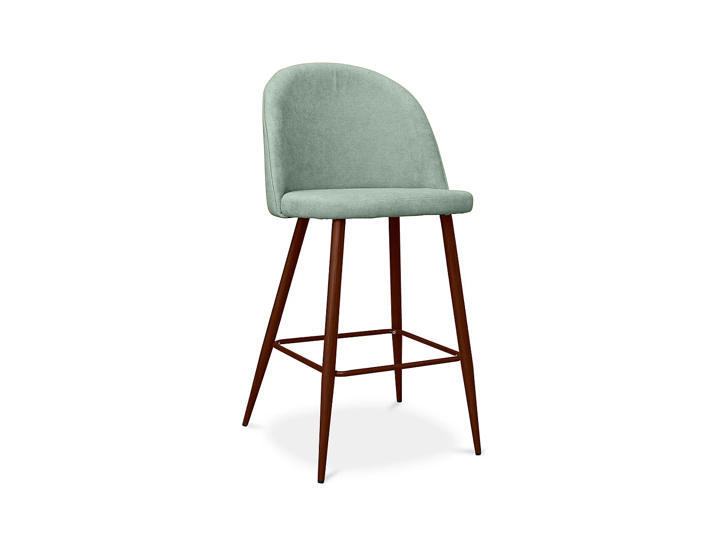 Tabouret rembourré en tissu - Design scandinave - 66cm- Evelyne Bleu pastel