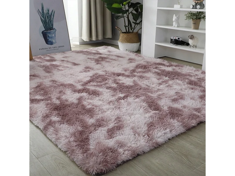 Rosa Plüschteppich, weich, Shaggy Rabbit, flauschig, 120 x 170 cm, dick, XL