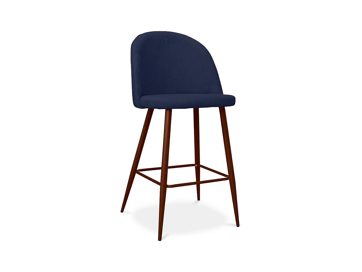 Tabouret rembourré en tissu - Design scandinave - 66cm- Evelyne Bleu foncé