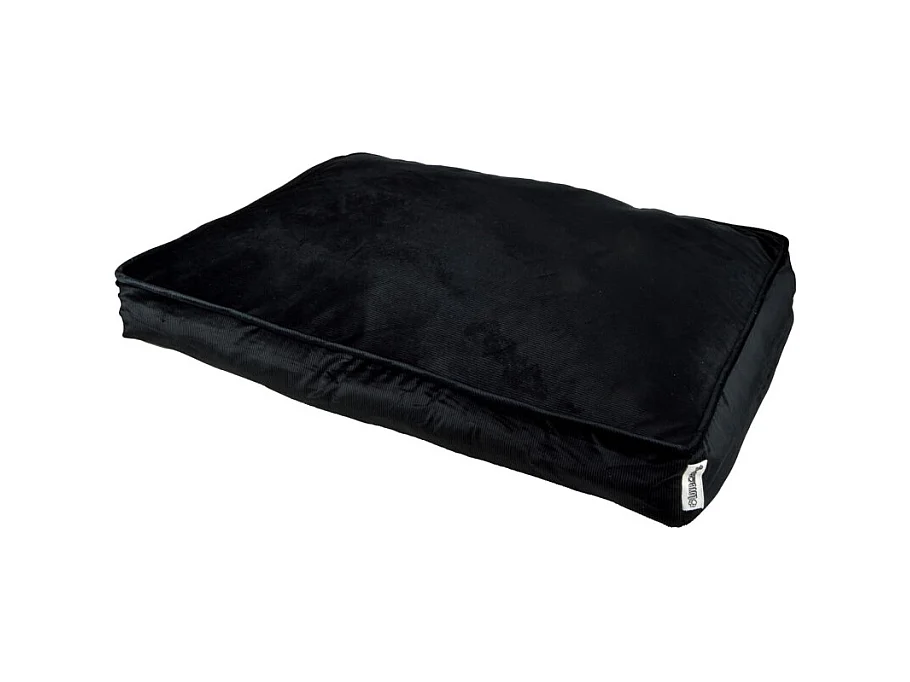 Coussin Rectangle Chien & Chat Velours "Crafty" 100cm Noir