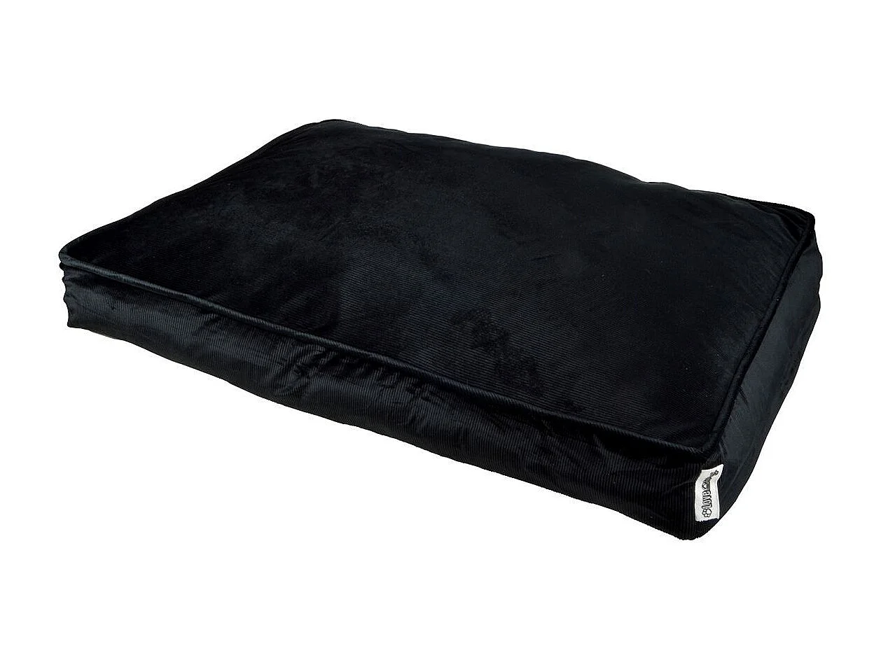 Coussin Rectangle Chien & Chat Velours "Crafty" 100cm Noir