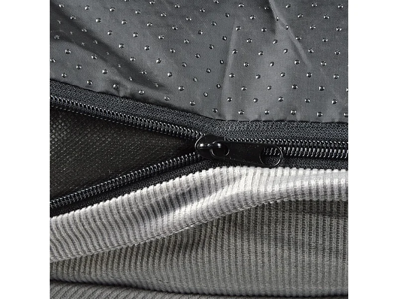 Coussin Rectangle Chien & Chat Velours "Crafty" 100cm Gris