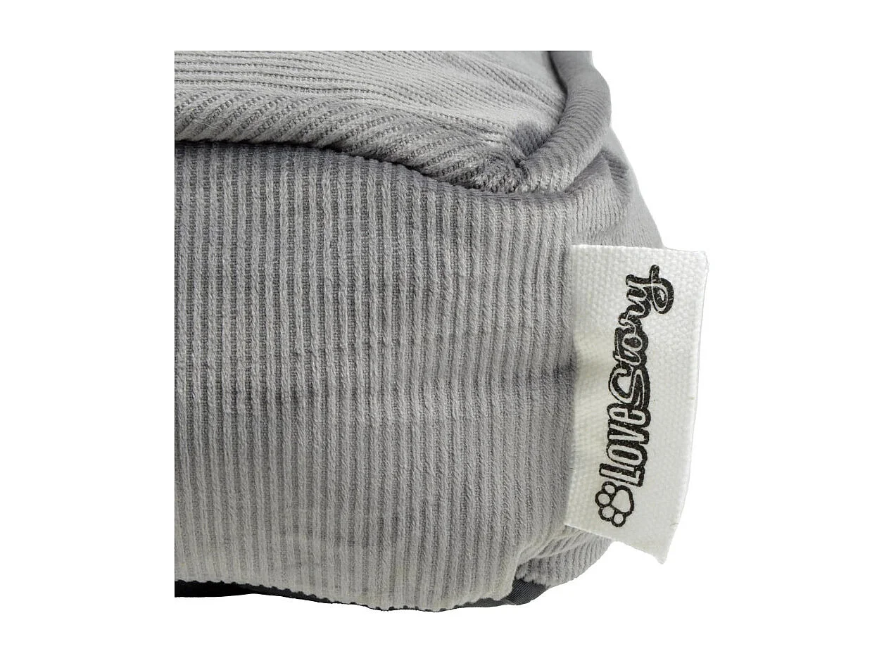 Coussin Rectangle Chien & Chat Velours "Crafty" 100cm Gris