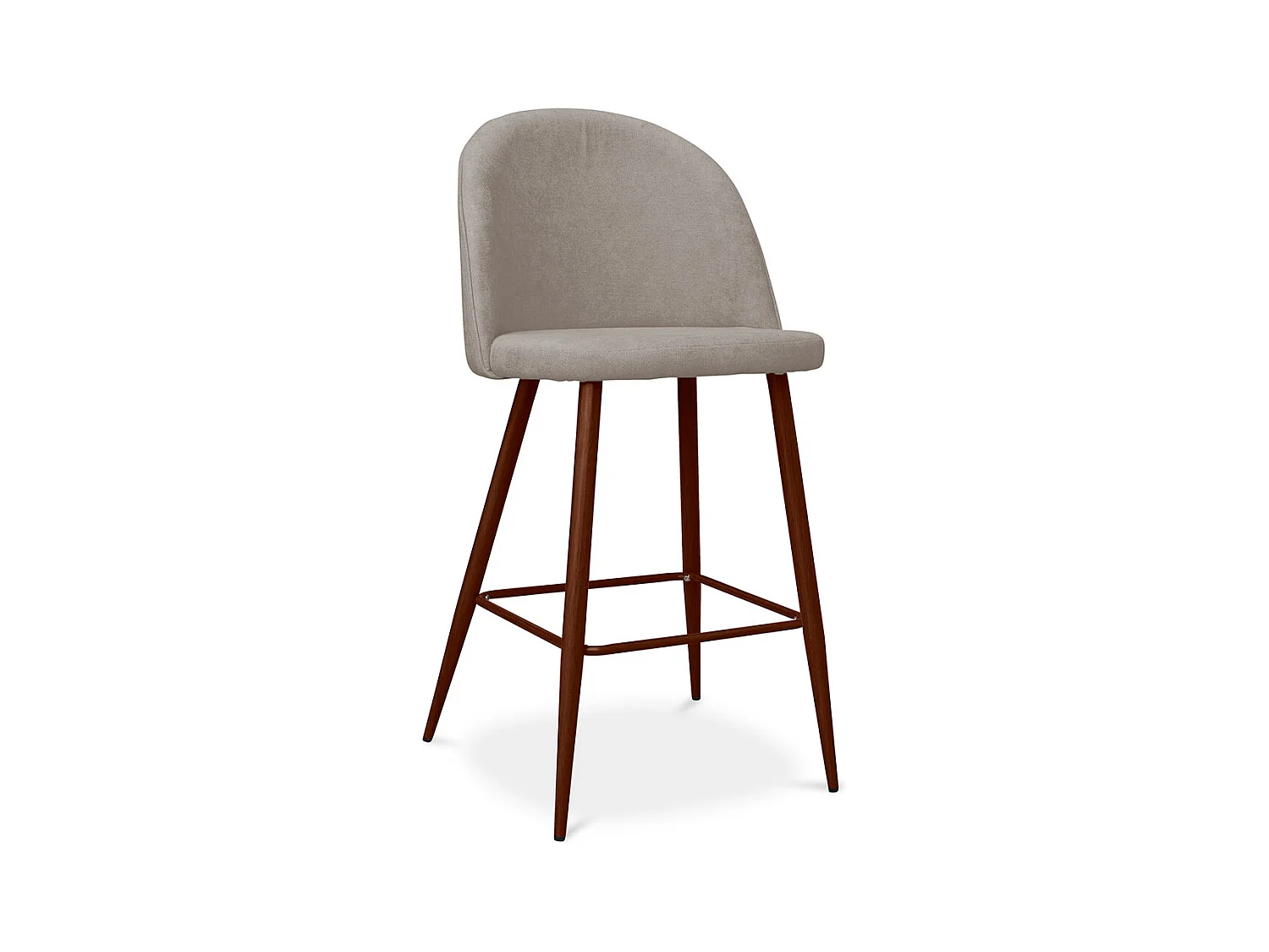 Tabouret rembourré en tissu - Design scandinave - 66cm- Evelyne Taupe