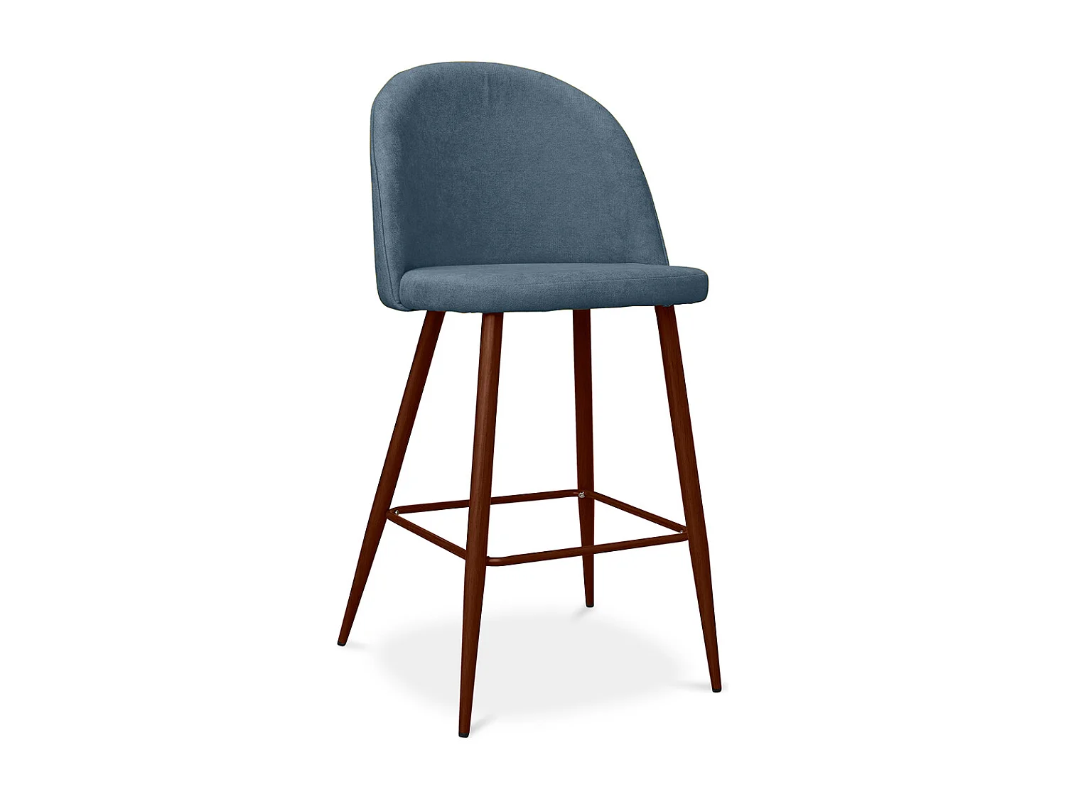 Tabouret rembourré en tissu - Design scandinave - 66cm- Evelyne Turquoise