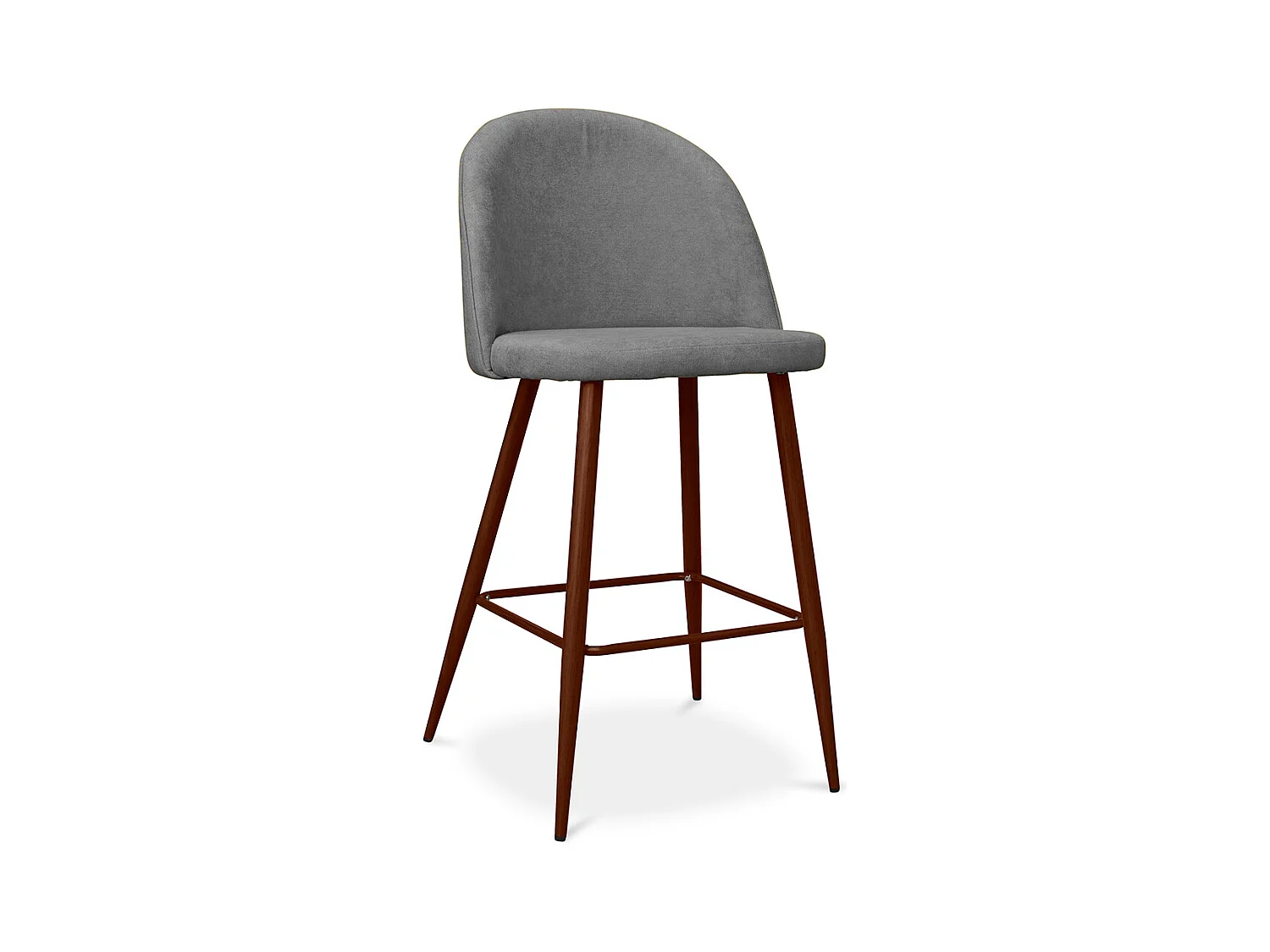 Tabouret rembourré en tissu - Design scandinave - 66cm- Evelyne Gris clair