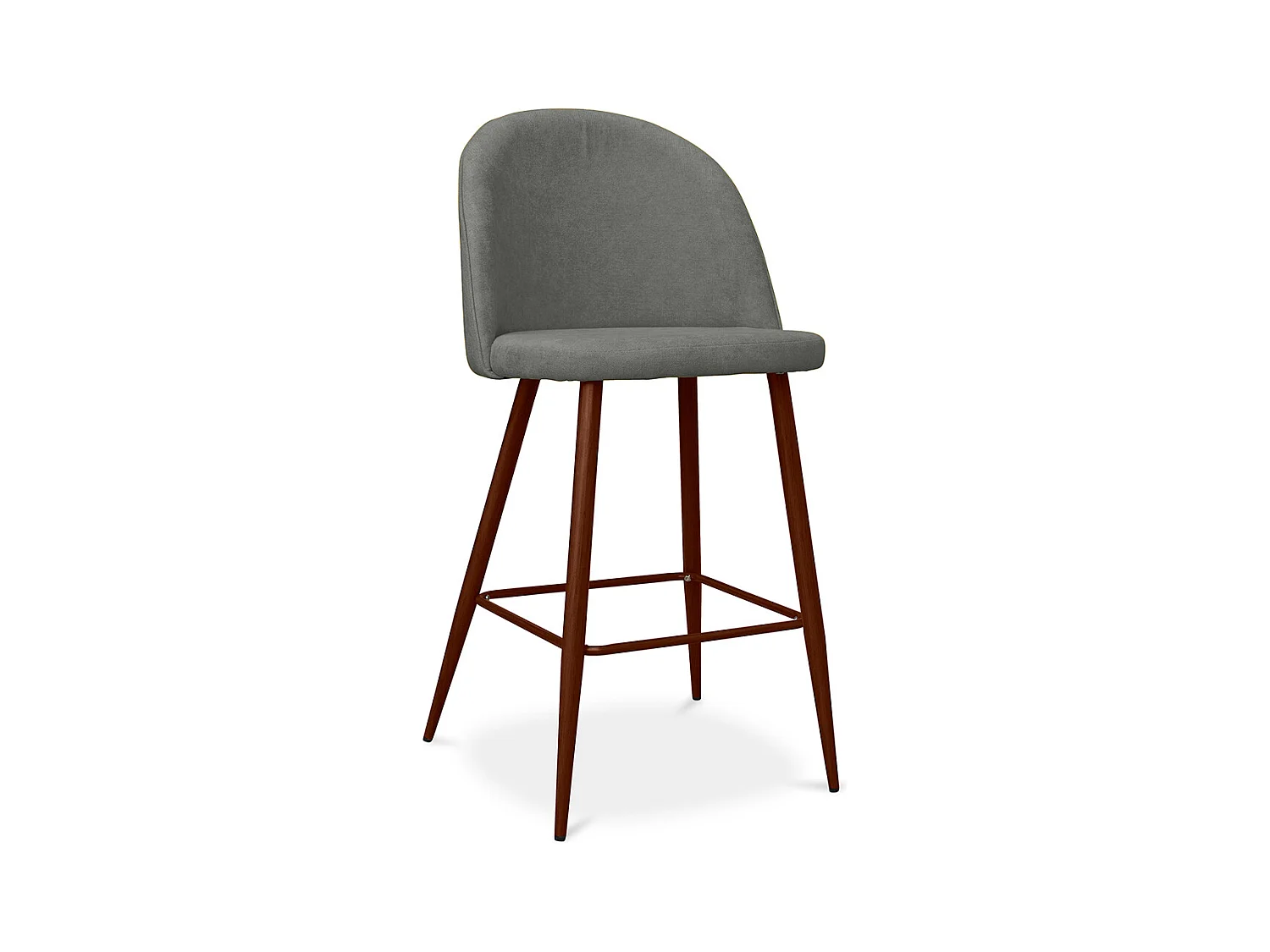 Tabouret rembourré en tissu - Design scandinave - 66cm- Evelyne Gris