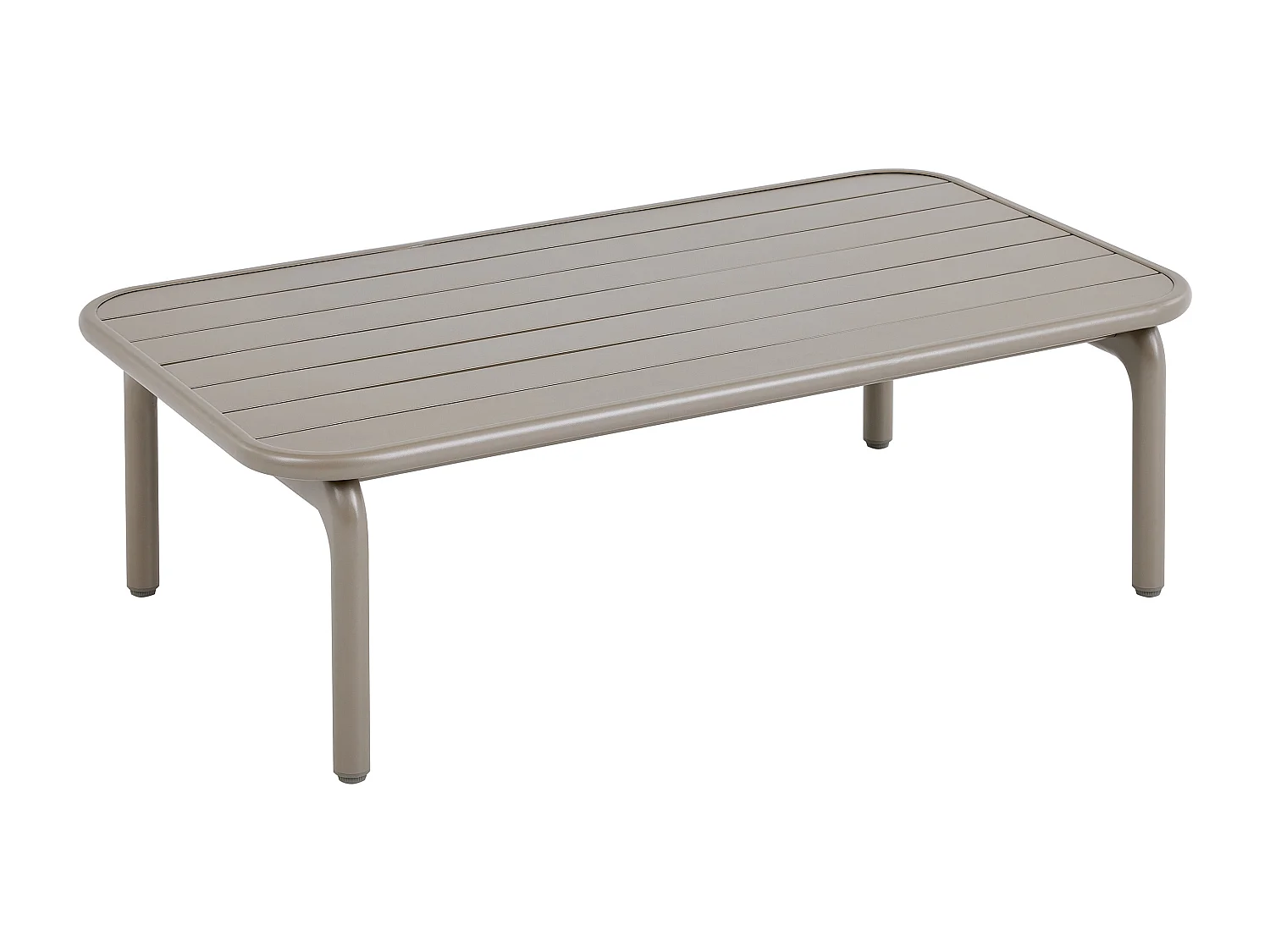 Aluminium tuinset: een 3-zits bank, 2 fauteuils en een salontafel - Taupe - ZAYORA van MYLIA