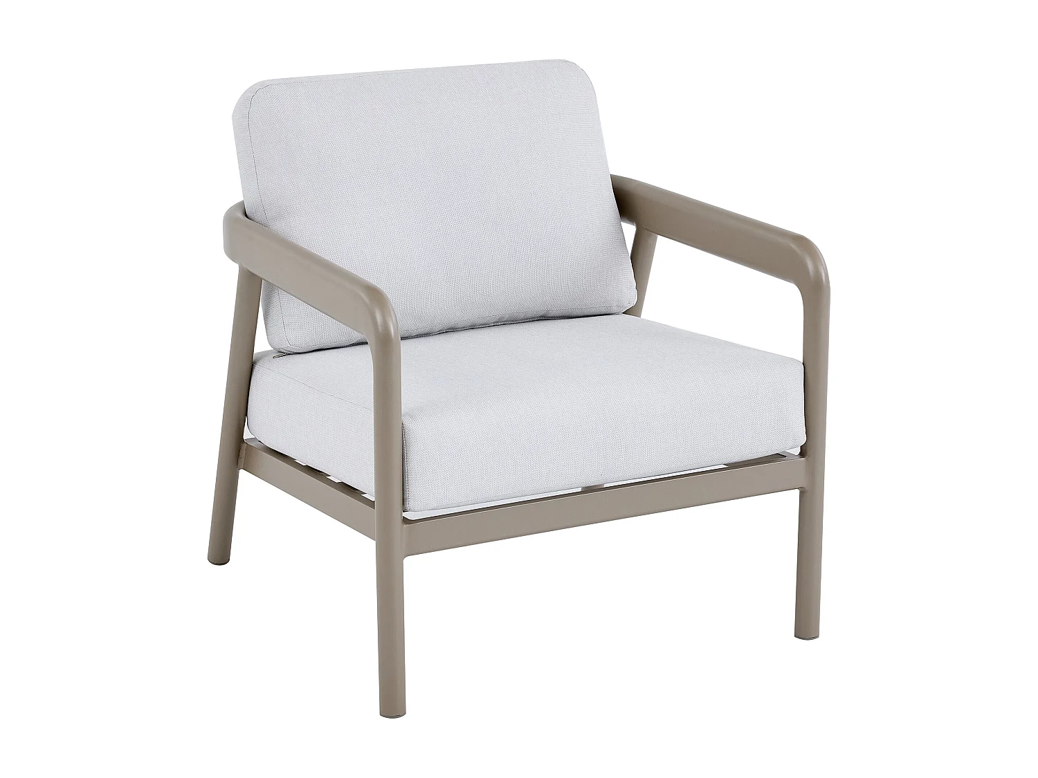 Aluminium tuinset: een 3-zits bank, 2 fauteuils en een salontafel - Taupe - ZAYORA van MYLIA