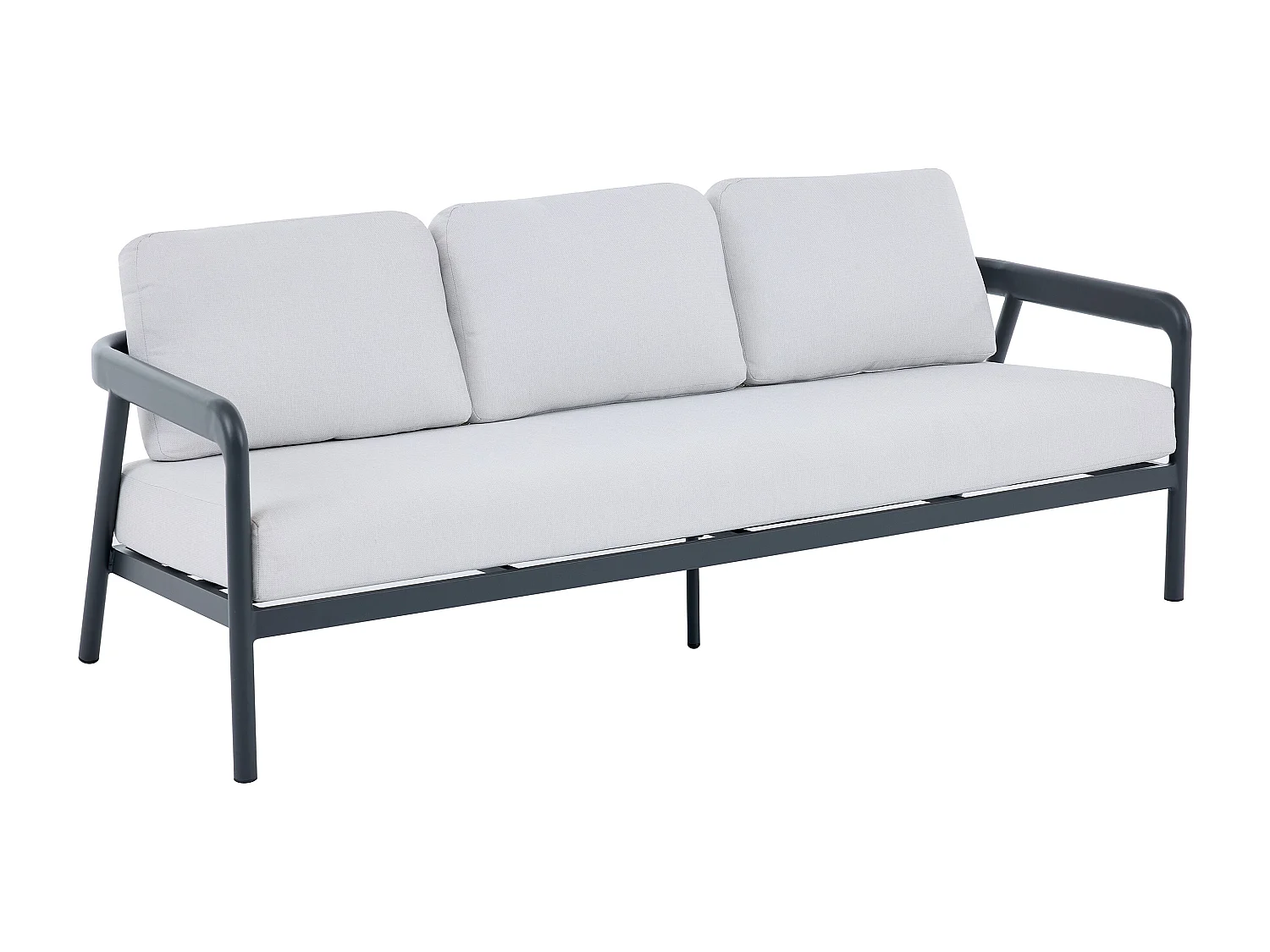 Aluminium tuinset: een 3-zitsbank, 2 stoelen en een salontafel - Donkergrijs - ZAYORA van MYLIA