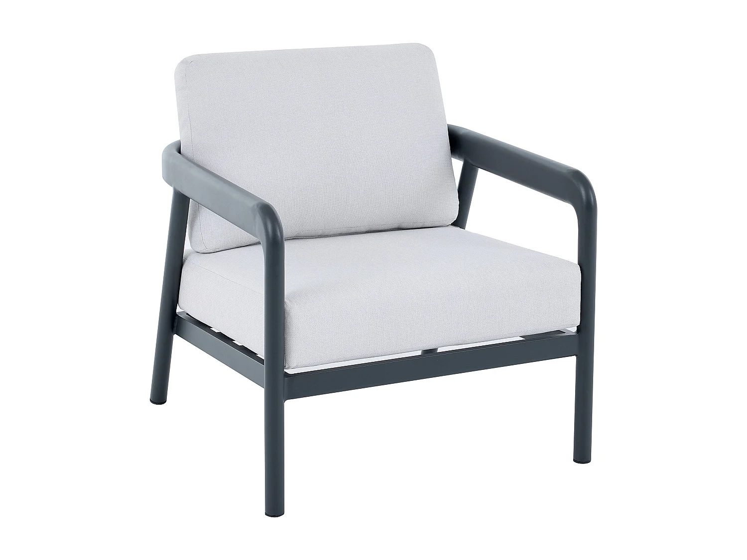 Aluminium tuinset: een 3-zitsbank, 2 stoelen en een salontafel - Donkergrijs - ZAYORA van MYLIA