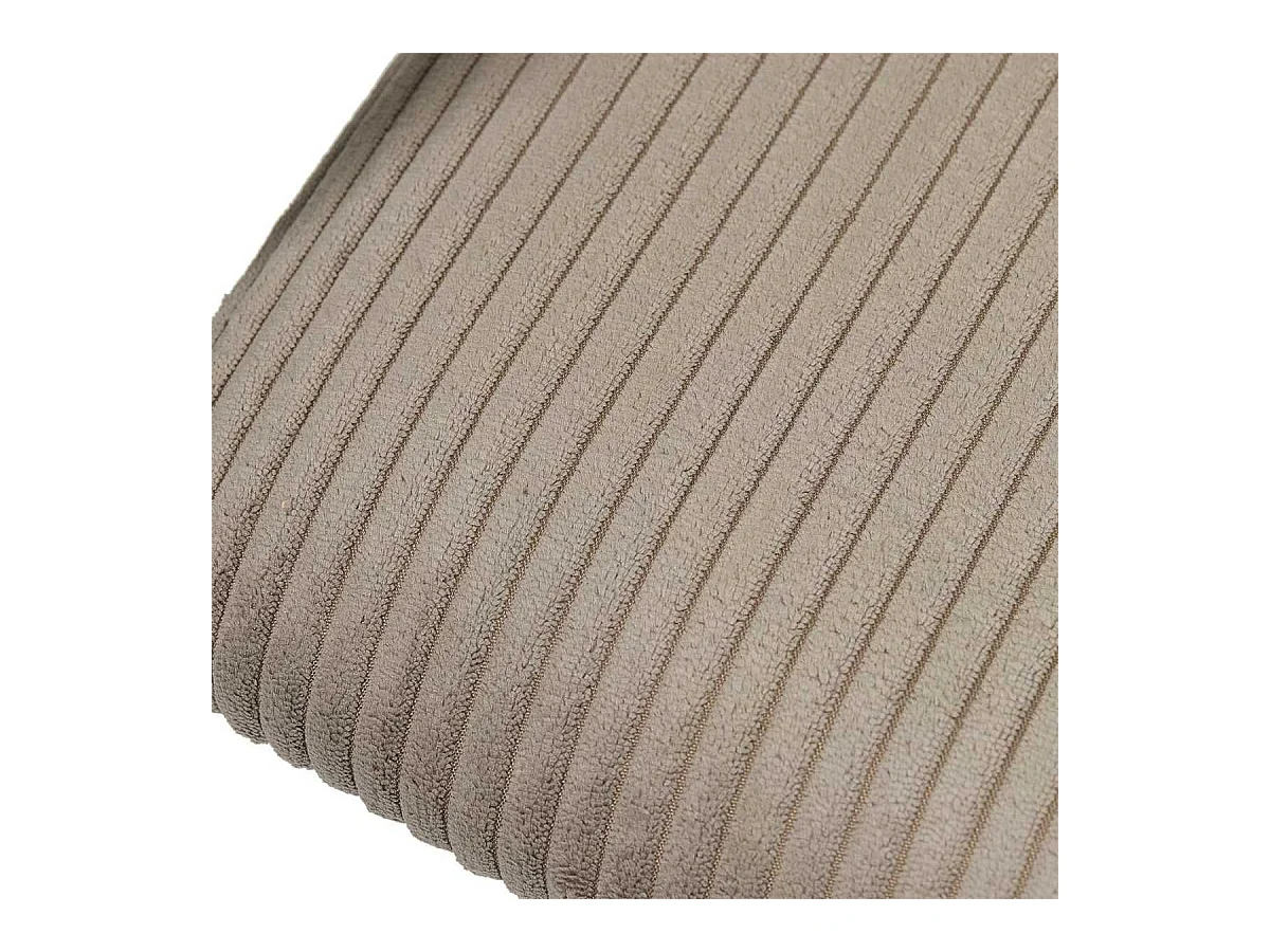 Lot de 2 fauteuils de table design en métal et velours côtelé coloris taupe - AMORY