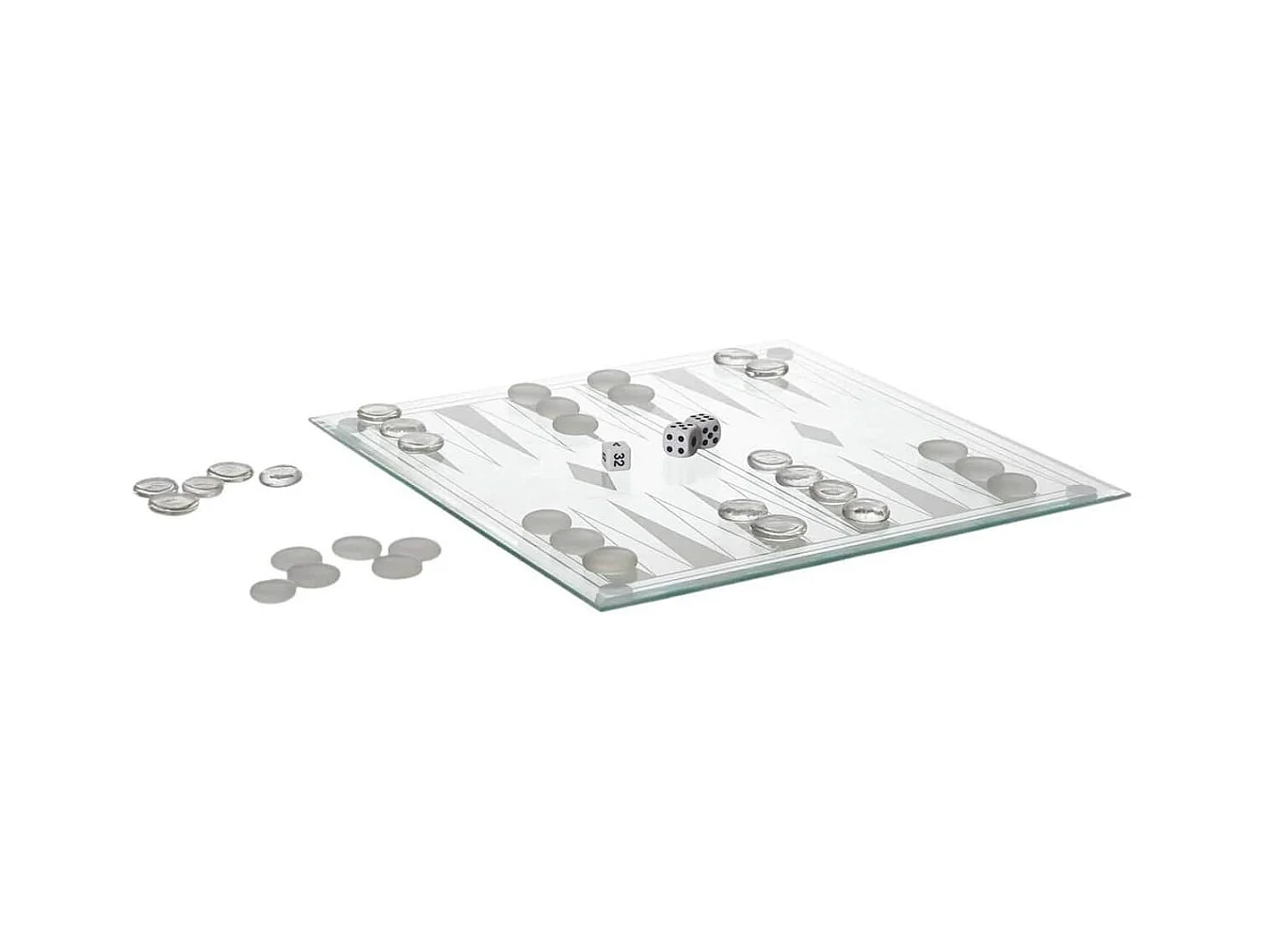 Jeu de Backgammon en Verre 25x25CM - CRYSTAL