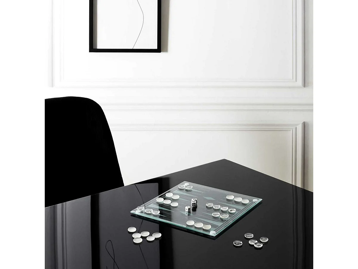 Jeu de Backgammon en Verre 25x25CM - CRYSTAL