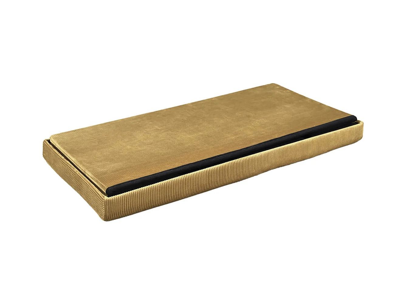 Banc Coffre Pliable en Velours Côtelé Jaune Moutarde - NEIRA