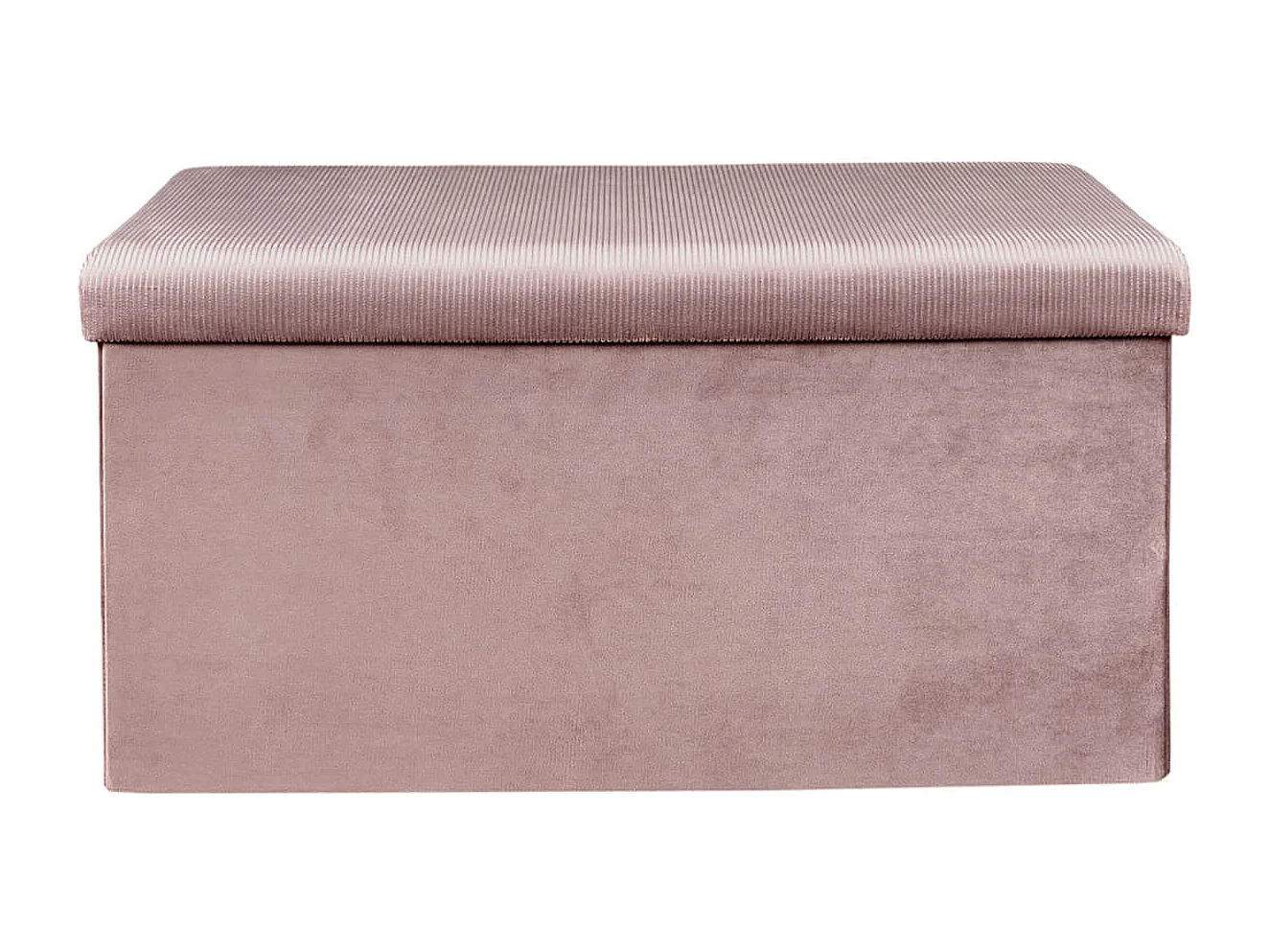 Banc Coffre Pliable en Velours Côtelé Rose - NEIRA