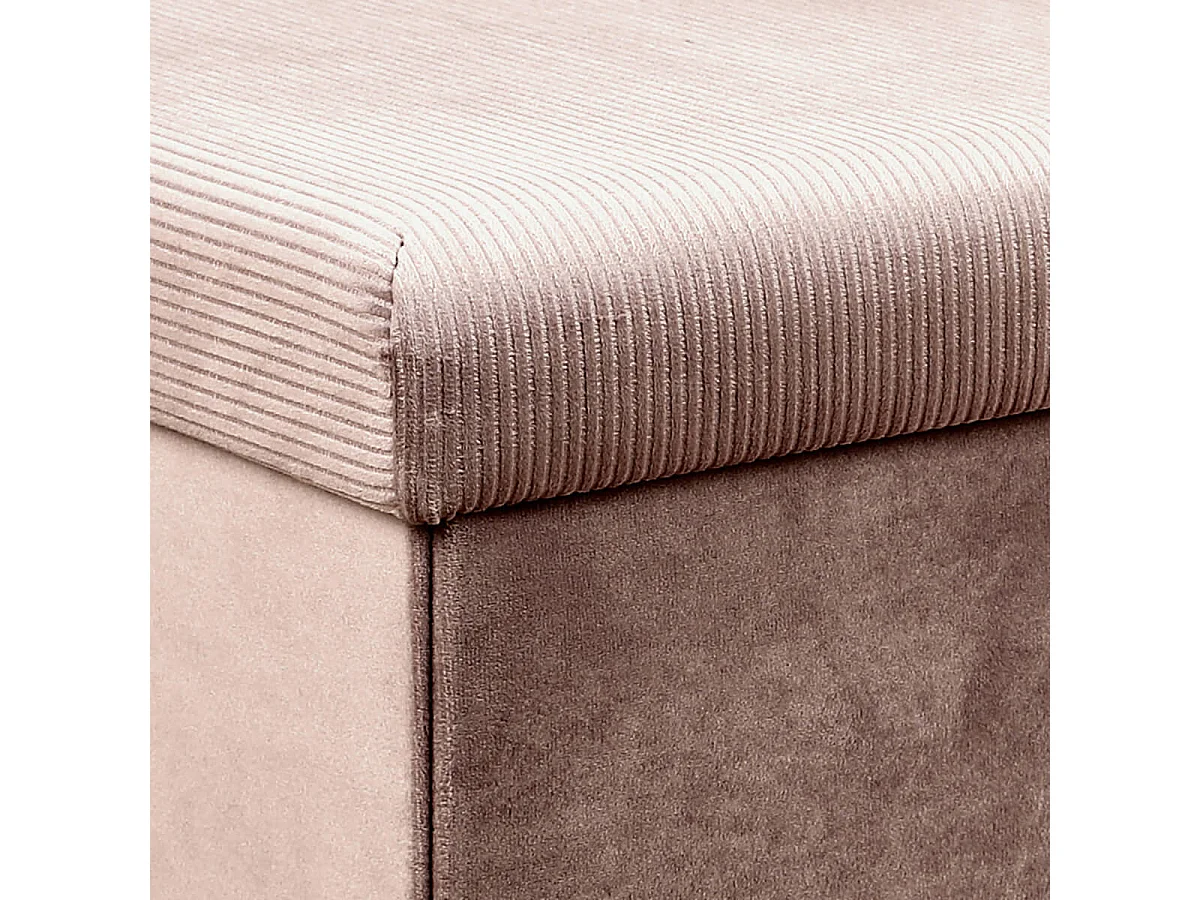 Banc Coffre Pliable en Velours Côtelé Rose - NEIRA