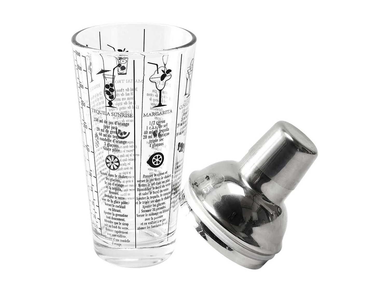 Shaker en Verre avec Recettes Imprimées 450 ml - COLADA