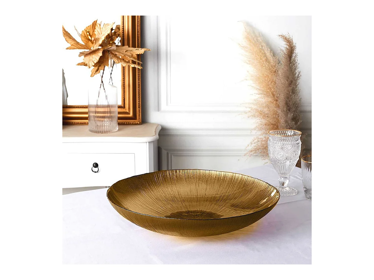 Plat Creux en Verre Doré Ø30cm - CASTEL