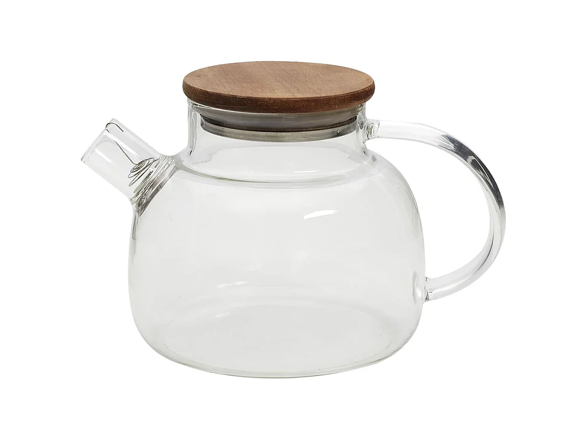 Théière 90cL en Verre et Acacia Massif avec Filtre - TISSA