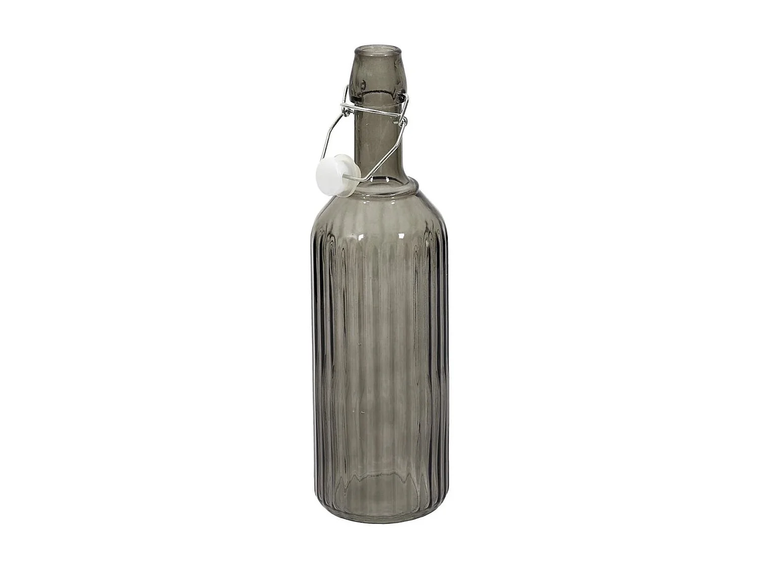 Bouteille à clapet 1L en verre teinté gris