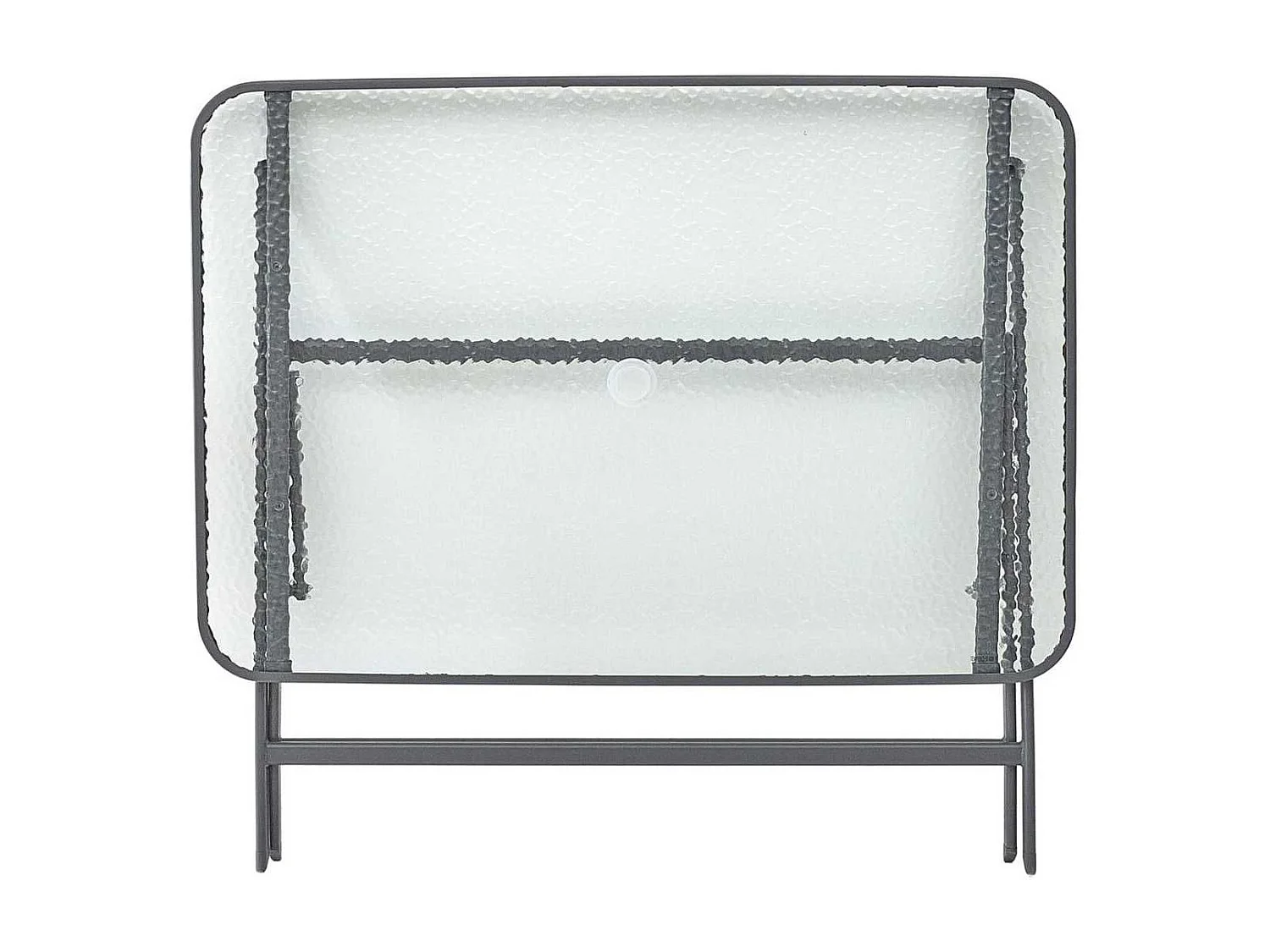 Table pliante en métal anthracite et plateau en verre trempé - CHRISTINA