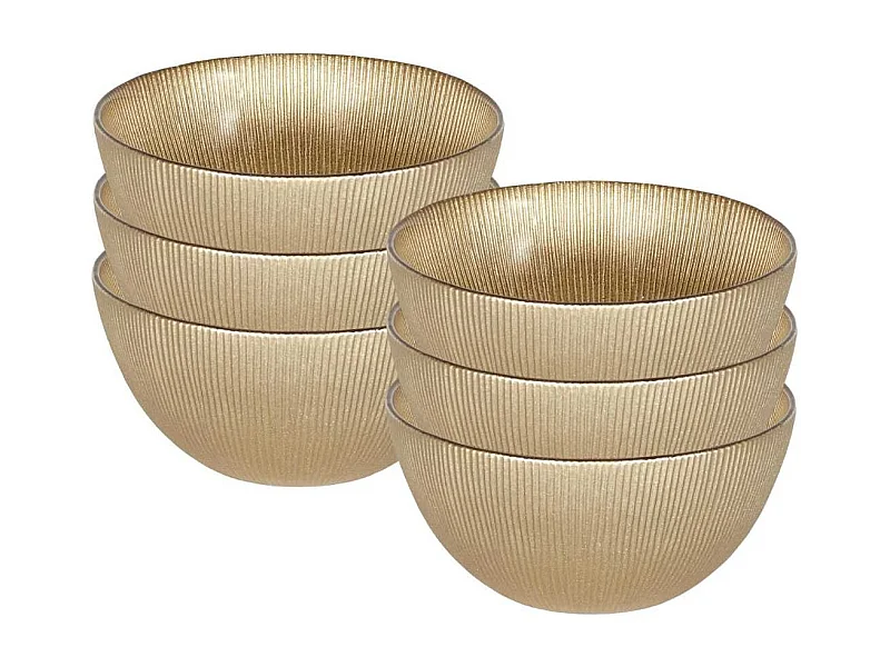 Lot de 6 Bols en Verre Doré 70cl - FALON