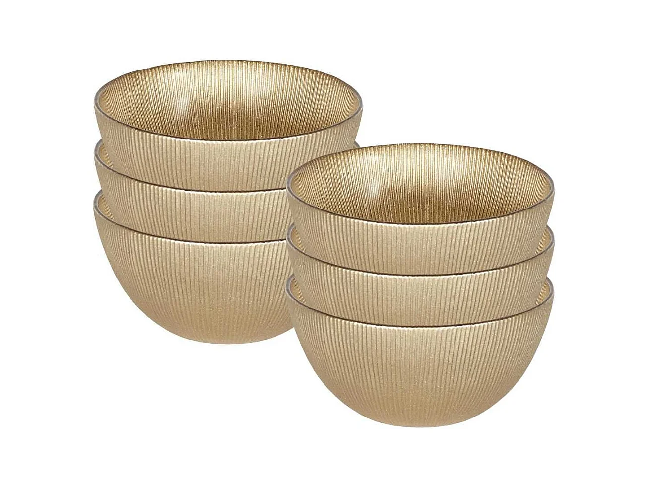 Lot de 6 Bols en Verre Doré 70cl