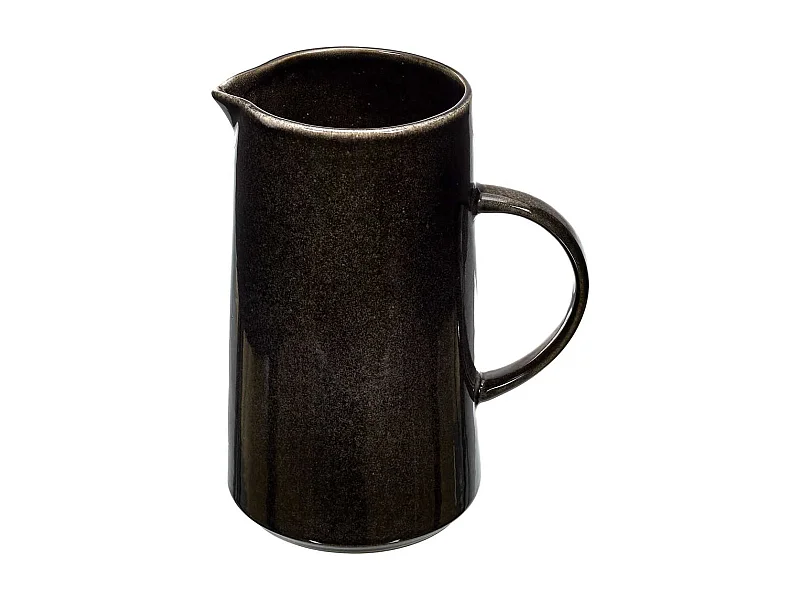Pichet à Eau 1,5L en Grès Noir Brillant - WARM