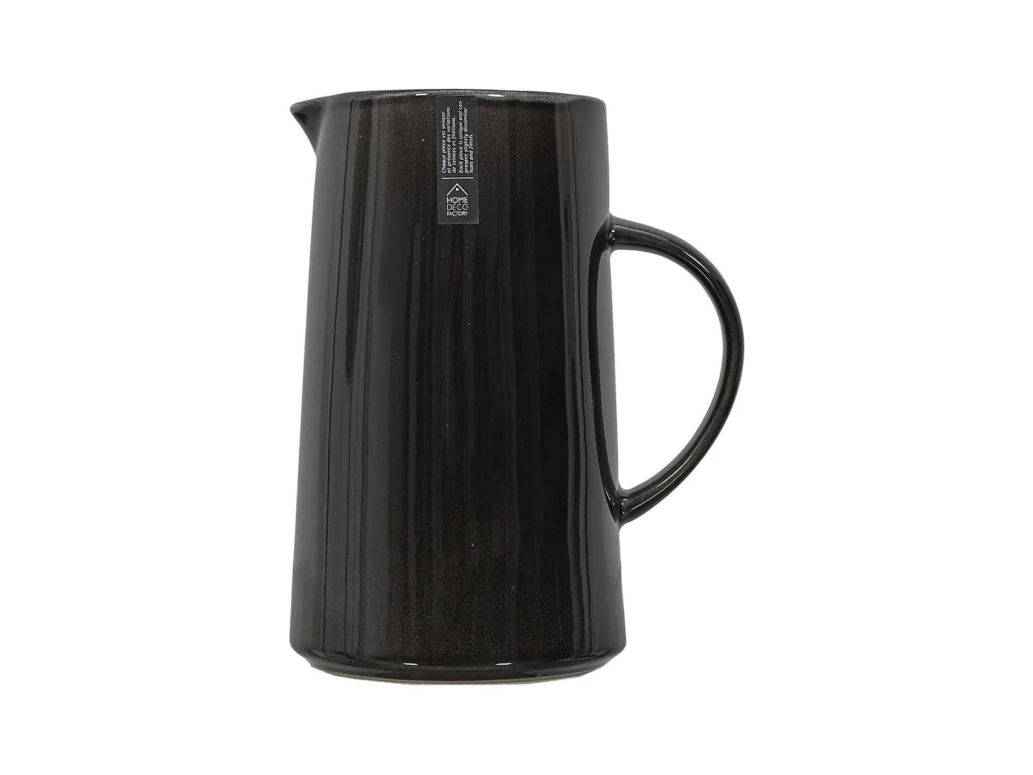 Pichet à Eau 1,5L en Grès Noir Brillant - WARM