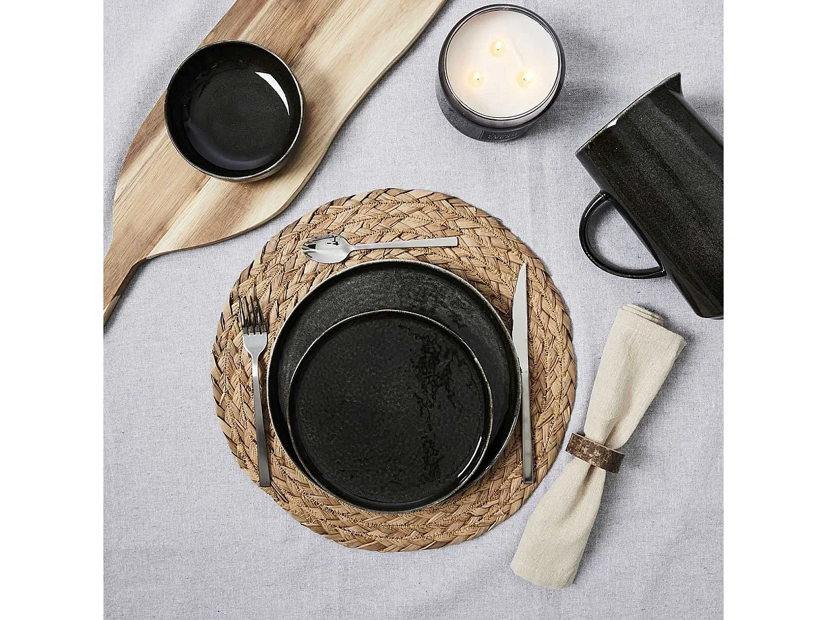 Pichet à Eau 1,5L en Grès Noir Brillant - WARM