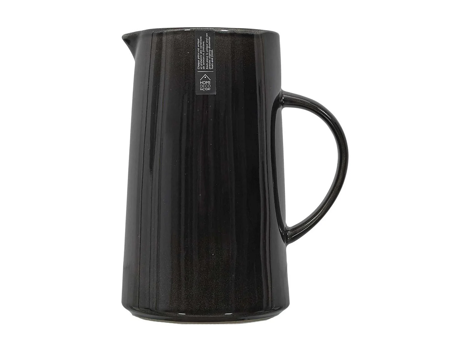 Pichet à Eau 1,5L en Grès Noir Brillant - WARM