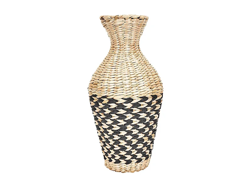 Jarre Tressée en Rotin Coloris Naturel et Noir - LEVAN