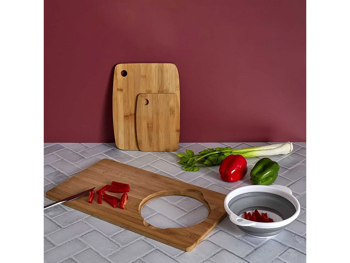 Planche à Découper en Bambou avec Passoire Intégrée - MONA