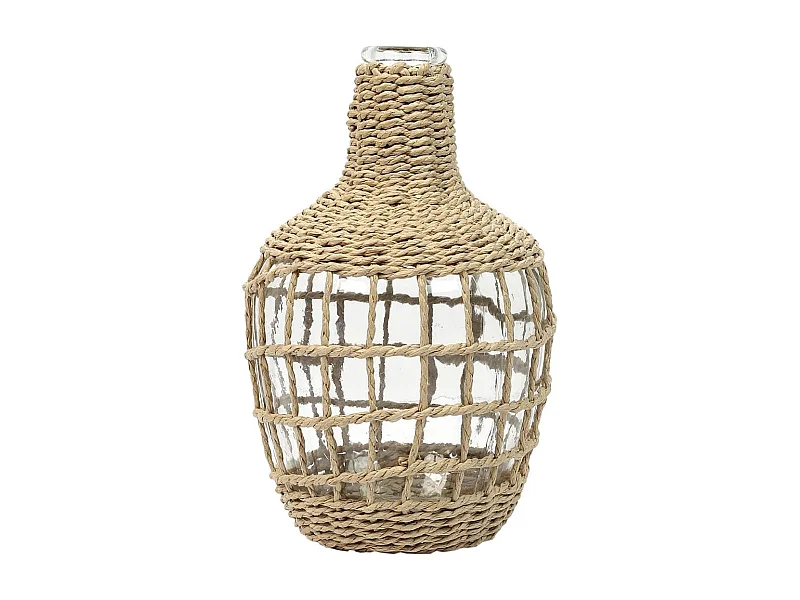 Vase Dame Jeanne en Verre et Corde Tressée - SYLLA