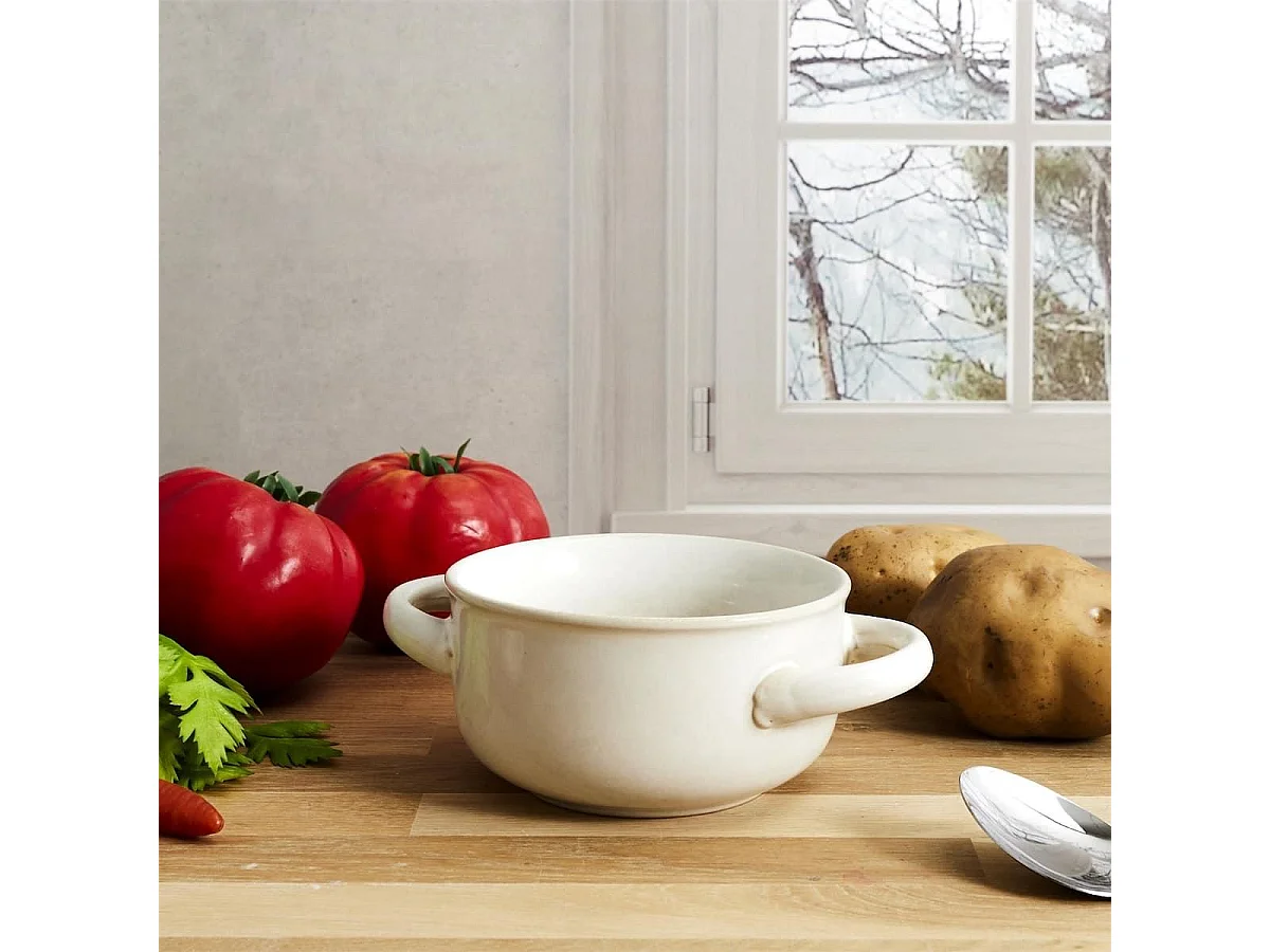 Set de 6 bols à soupe en Grés du Temps beige (60ml)