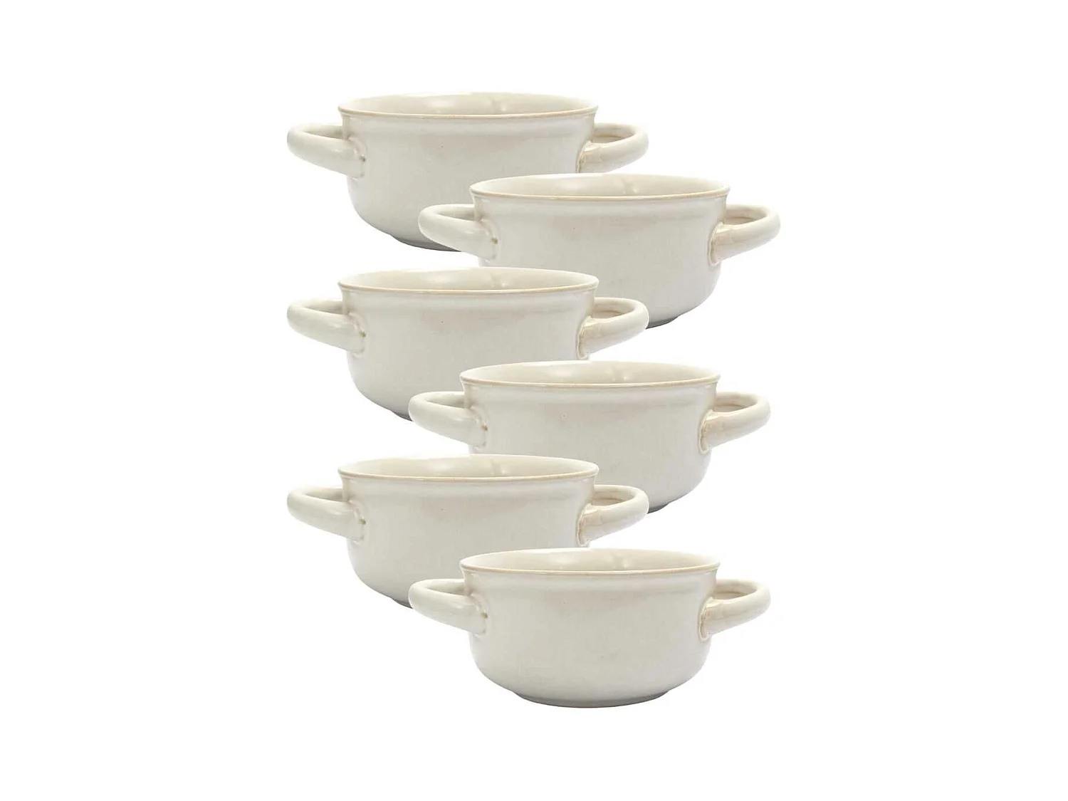 Set de 6 bols à soupe en Grés du Temps beige (60ml)