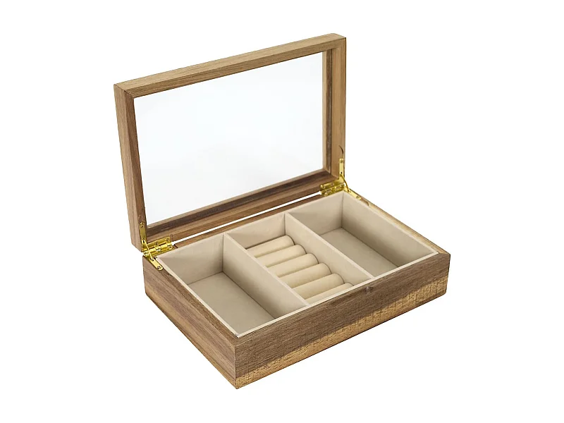 Boîte à Bijoux en Verre et Bois Massif - FRALIX