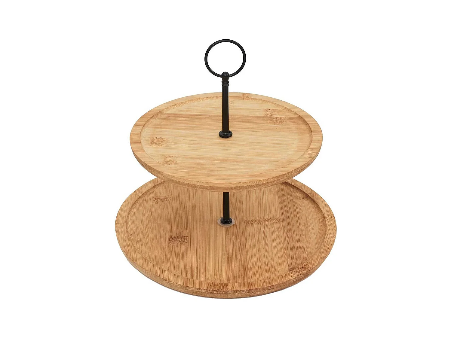 Présentoir à 2 Etages Ø20cm et Ø25cm en Bambou