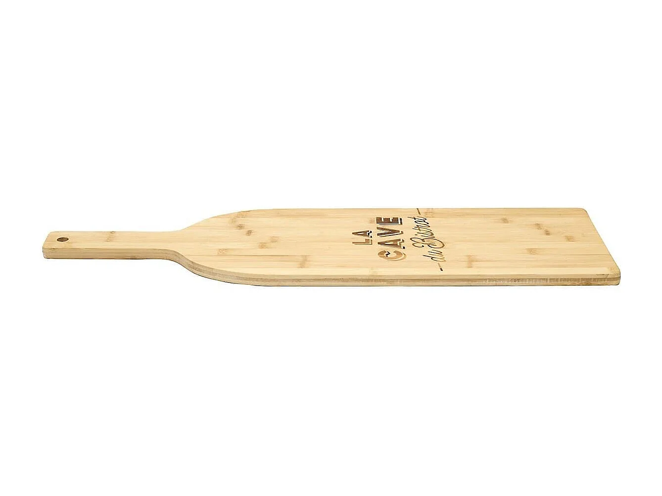 Planche en bambou avec message, en forme de bouteille style bistrot (L70cm)