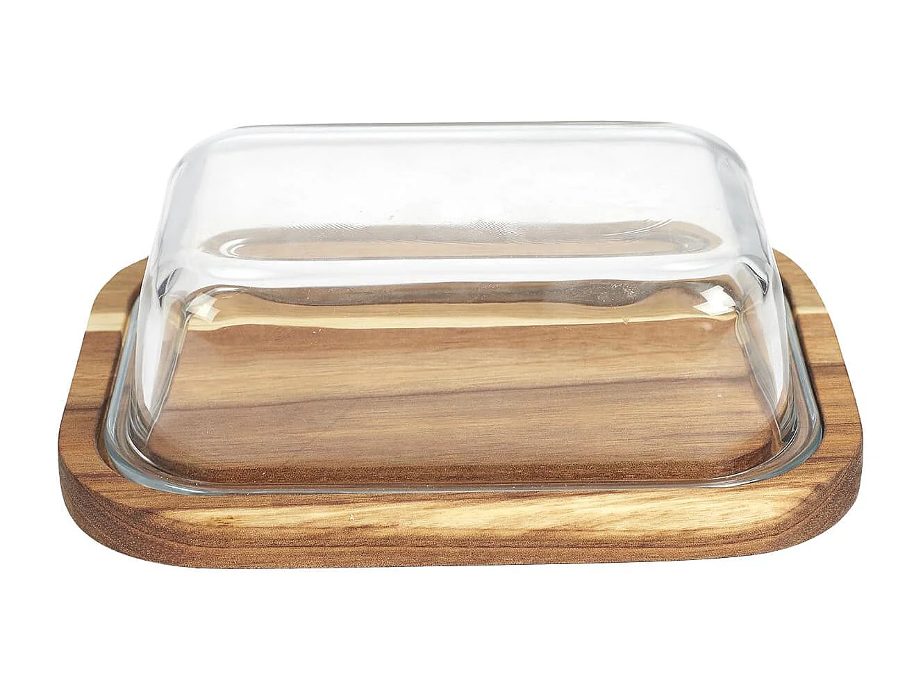 Beurrier en Verre et Acacia Massif 19x14cm - TISSA