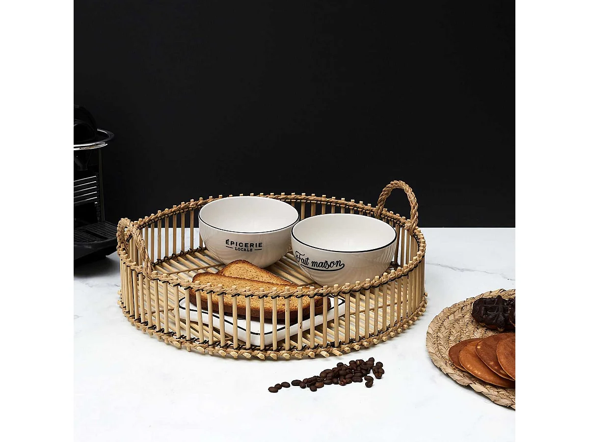 Plateau Tressé en Bambou Ø40cm - TRESK