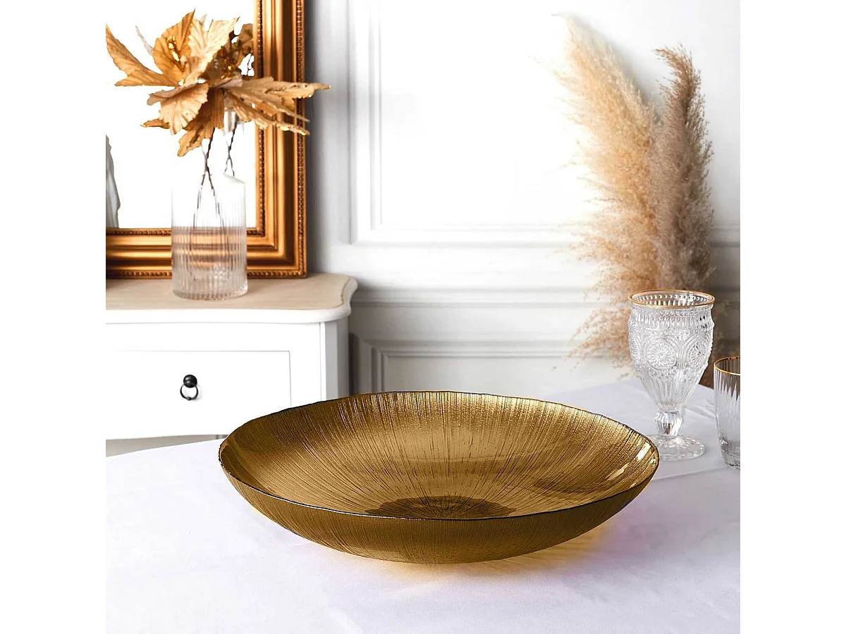 Plat Creux en Verre Doré Ø40cm - CASTEL